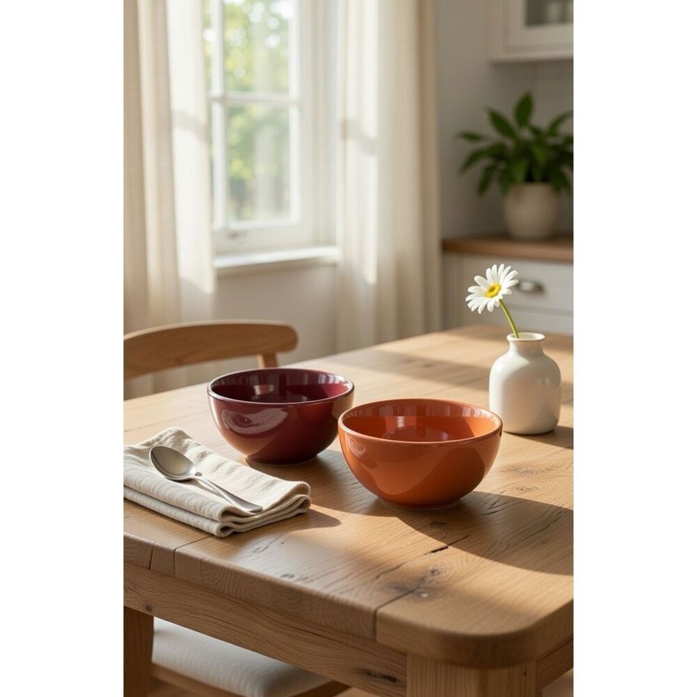 TABLETOPS Gallery CORSICA Salad Cereal Bowl  6" Lot of 2 Orange & Red